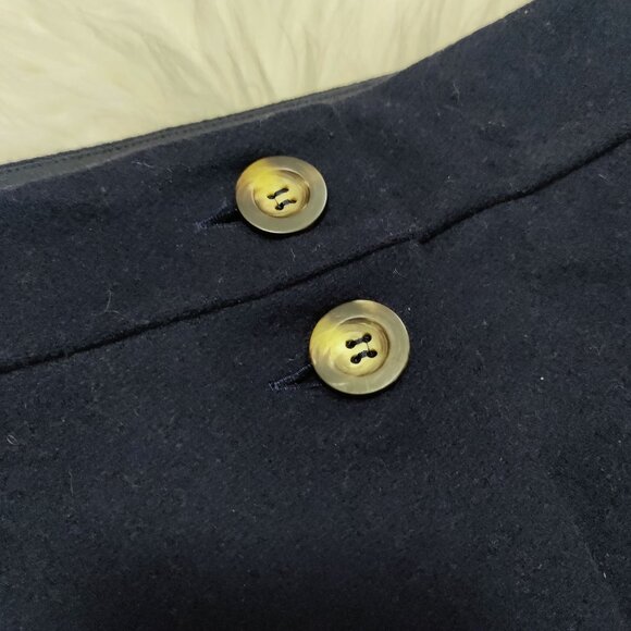 Boden Navy Blue Wool Blend Preppy Button Front  Eloise Wrap Mini Skirt Size 10 - Picture 7 of 13